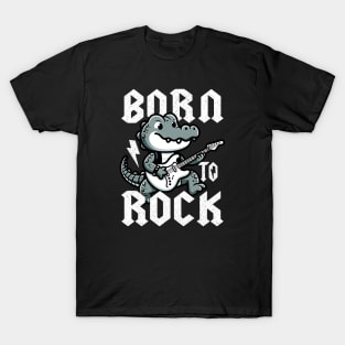 Alligator playing guitar rock T-Shirt